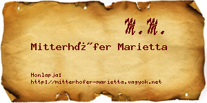 Mitterhöfer Marietta névjegykártya